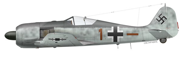 Germany, Fw 190A-6, Hpt Johannes Naumann, 6.~JG 26, Lille-Vendeville, July 1943