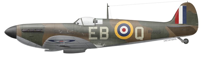 UK, Spitfire Mk Ia, R6885, P-O Erick Lock, No 41 Squadron