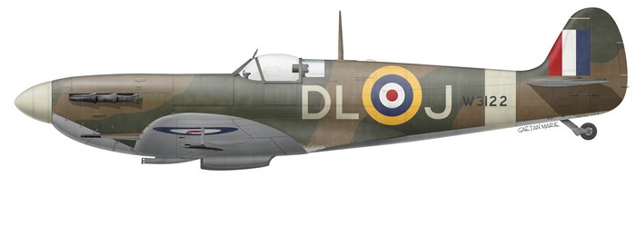 UK, Spitfire Mk Vb, W3122, F-L Jean Demozay, 91 Squadron, 1941