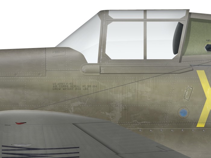 US, P-40-CU, 39-184, X-804, Luke Field -d