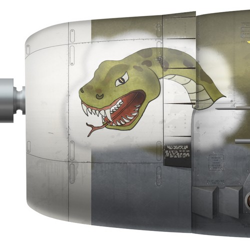 US, P-47D-16-RE, 42-76076, Touch of Texas,  Capt. Charles Mohrle, 510 FS, 405 FG - nose art