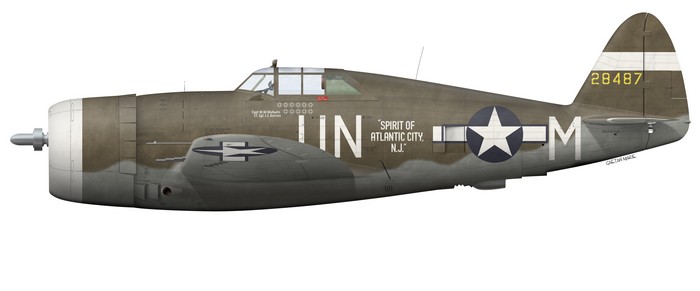 US, P-47D-5-RE, 42-8487, Spirit of Atlantic City NJ, Capt. Walker Mahurin, 63rd FS, 56th FG